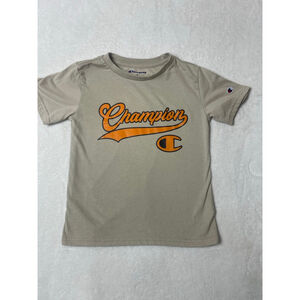 Boys Champion Short Sleeve Tee Size 5 Beige Orange
